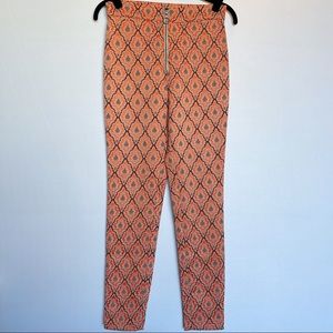 NWT Urban Outfitters Susie Jacquard Circle Zipper Bohemian Pin Up Pants